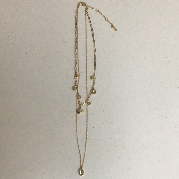 Women's Nine West Gold Tone 2 Layer Crystal Pendent Necklace - Picture 8 of 8